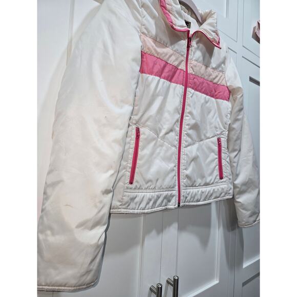 Retro White & Pink Zip Jacket – Size Small - Picture 4 of 16